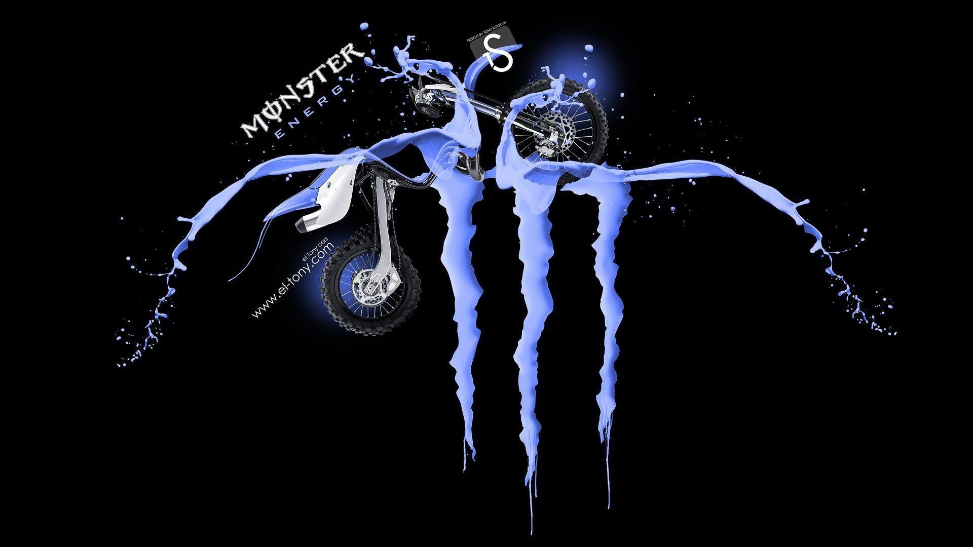 Blue Monster Energy Logo Wallpaper
