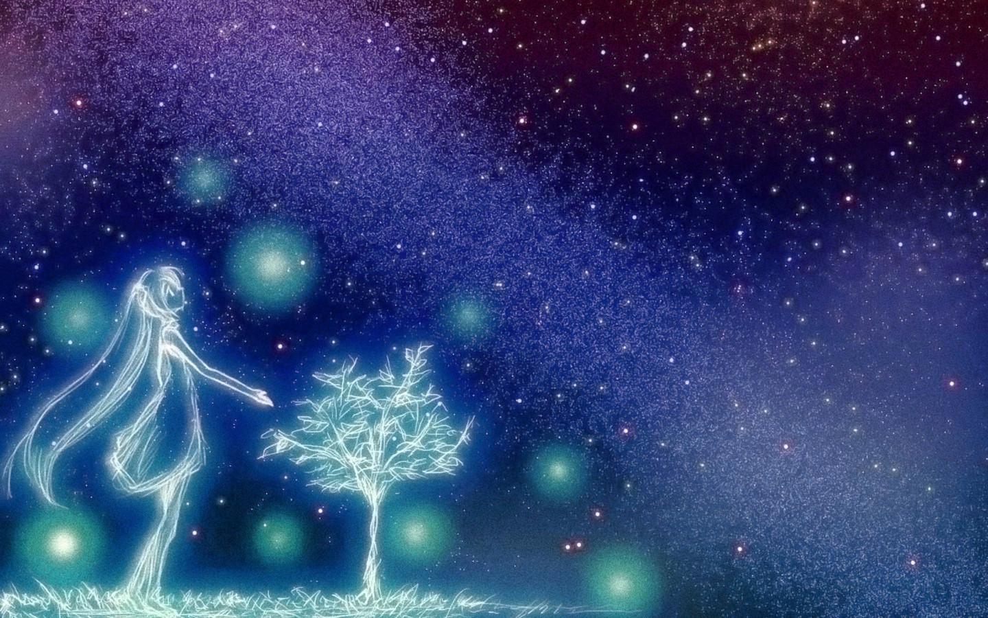 Free Anime Starry Night Sky Wallpaper Image at Cool Monodomo