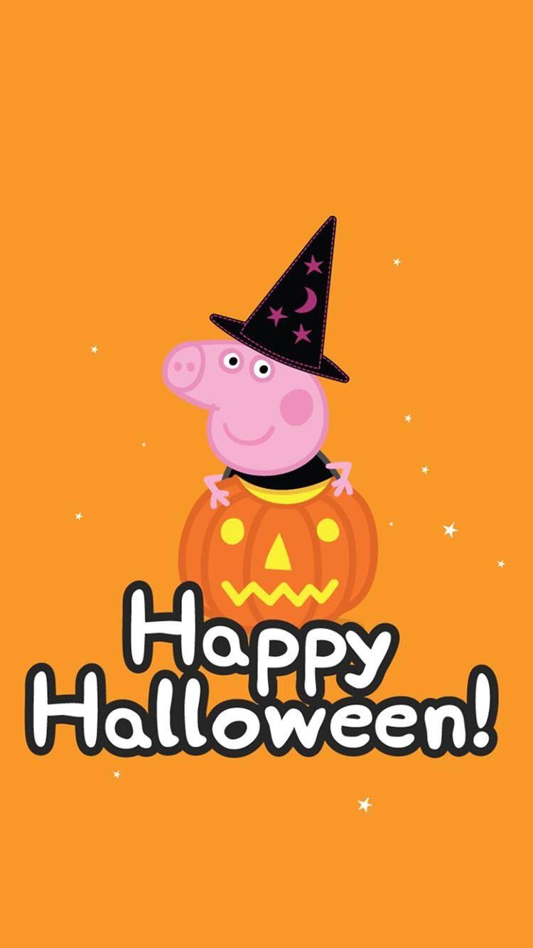 Halloween background. Peppa pig wallpaper, Pig wallpaper, Pig halloween