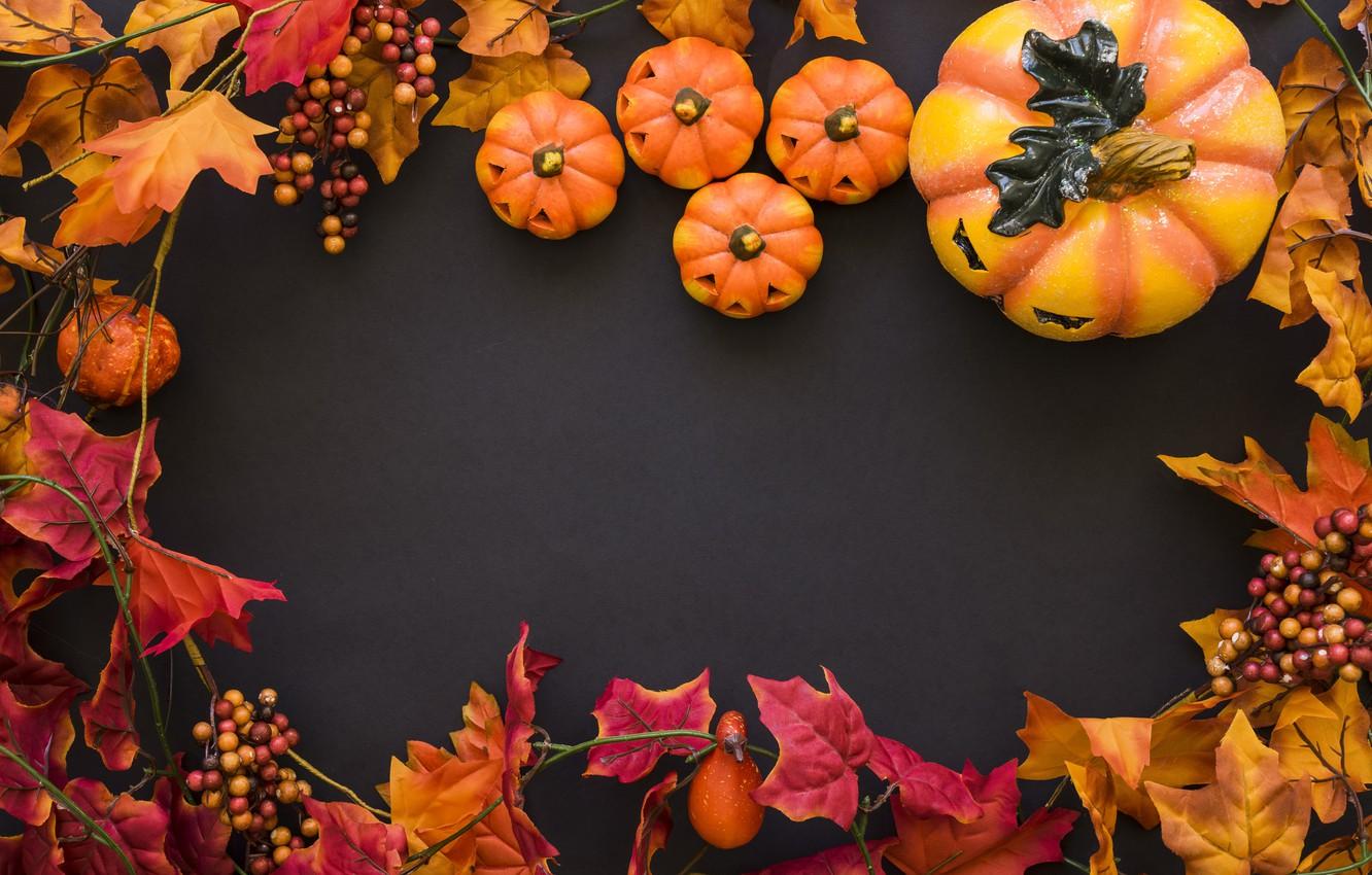 Wallpaper autumn, leaves, background, tree, colorful, Halloween, pumpkin, maple, wood, background, autumn, leaves, autumn, pumpkin, maple image for desktop, section праздники