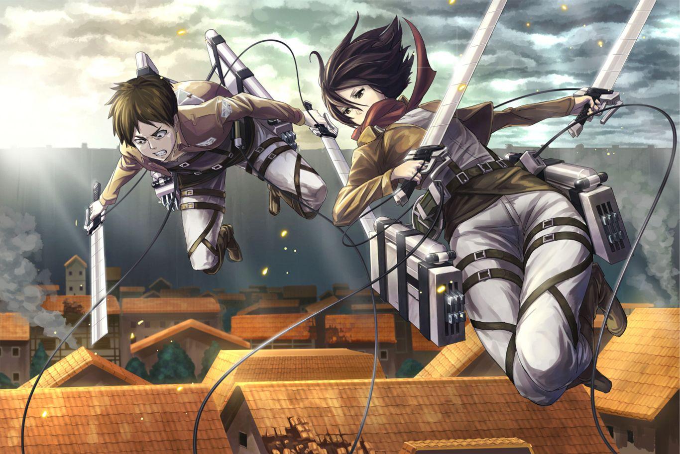 Eren and Mikasa Computer Wallpaper, Desktop Backgroundx913. Attack on titan, Attack on titan anime, Eren and mikasa