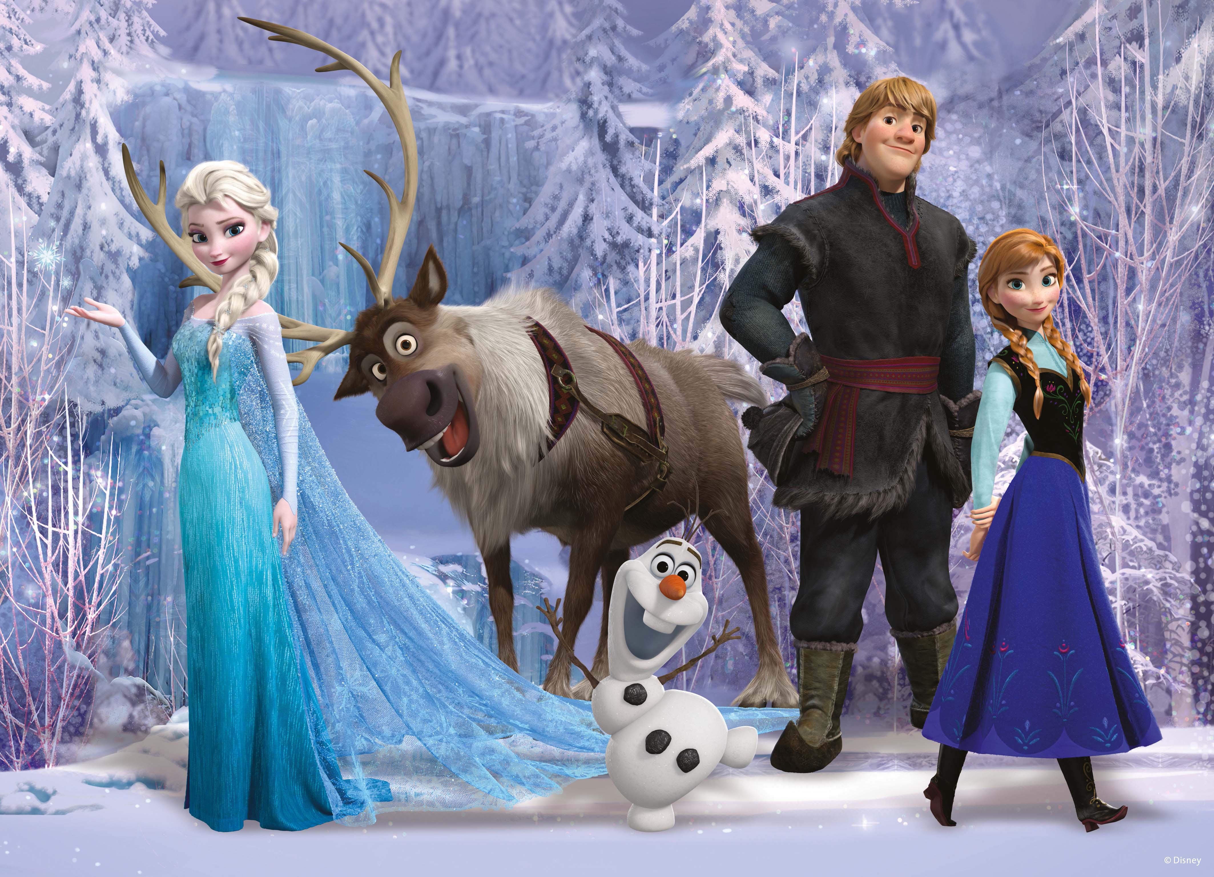 Disney, frozen, Sven, Olaf, Kristoff, Anna, cartoon, Elsa