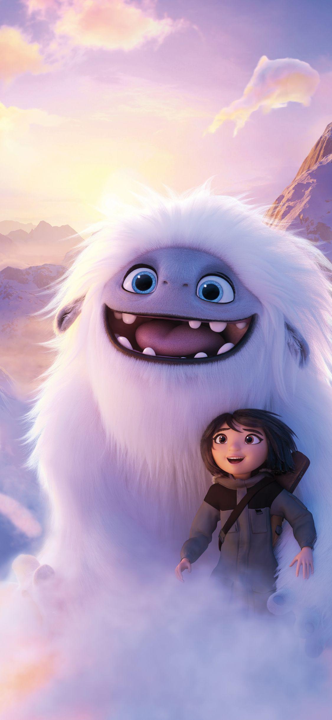 Abominable, yeti and boy, clouds, flight, 2019 movie
