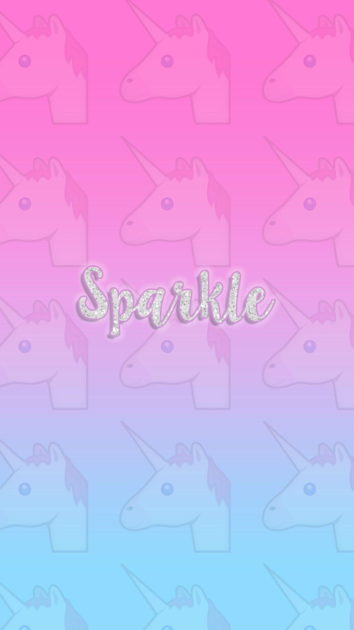 Glitter Rainbow Unicorn Wallpaper at