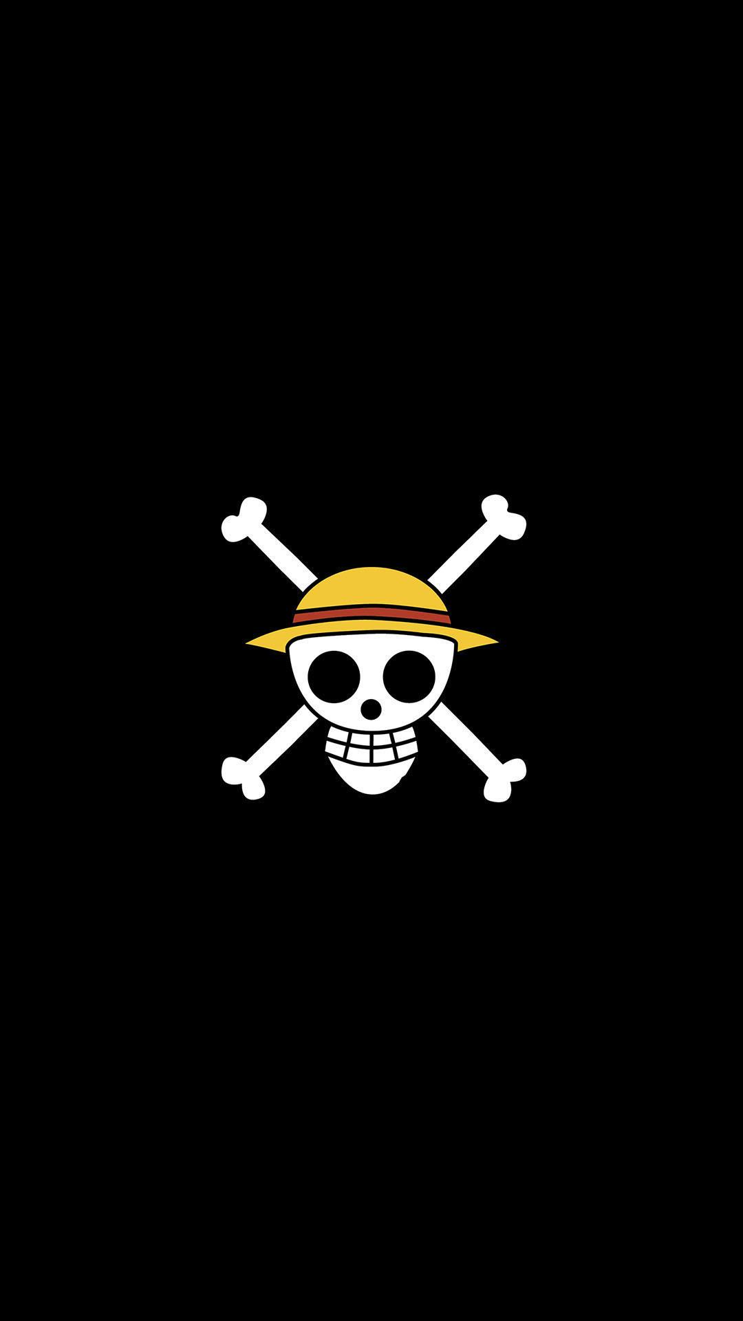 One Piece Manga Series Skull Logo Android Wallpaper free download