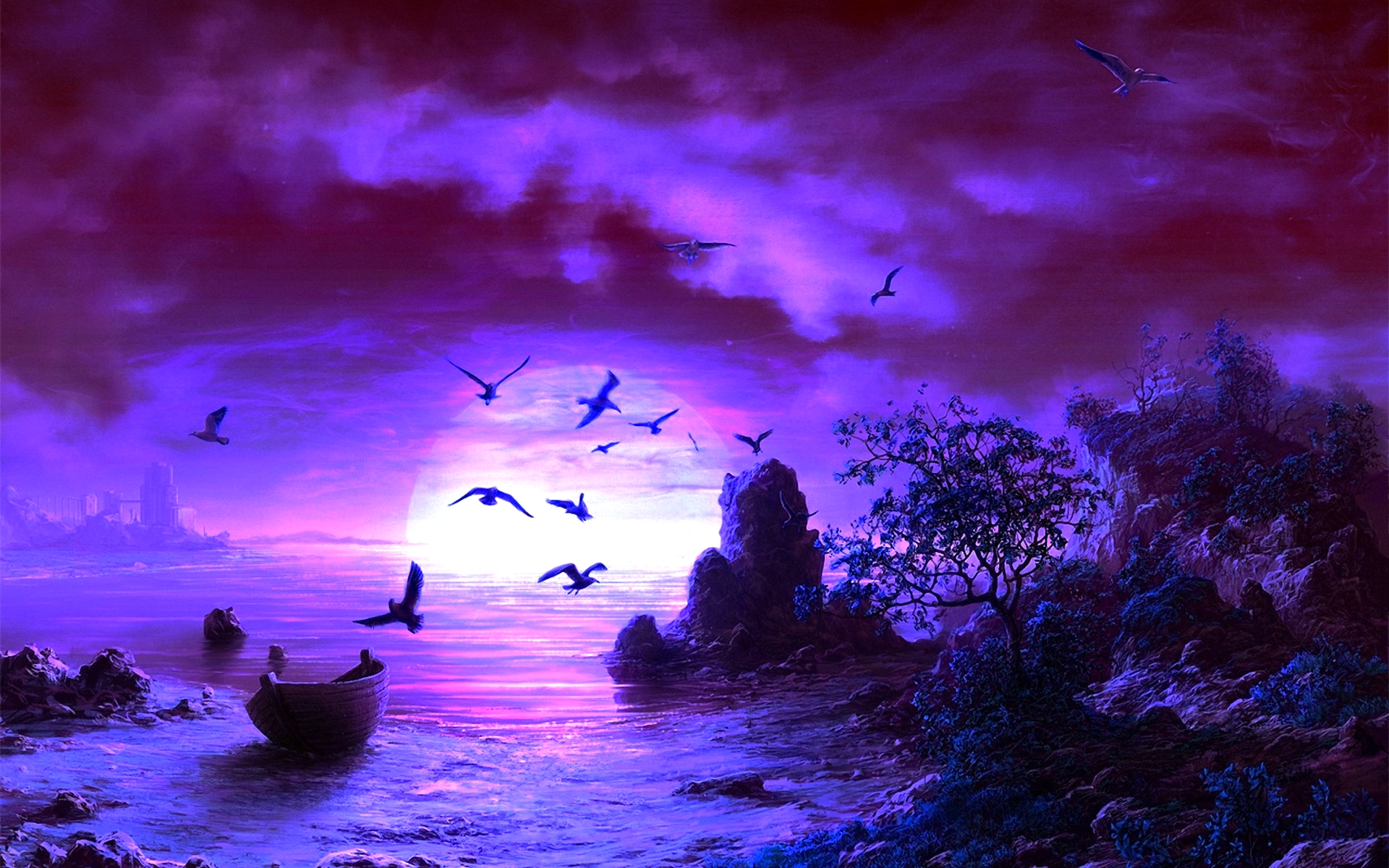 Purple Fantasy Background wallpaperx1200