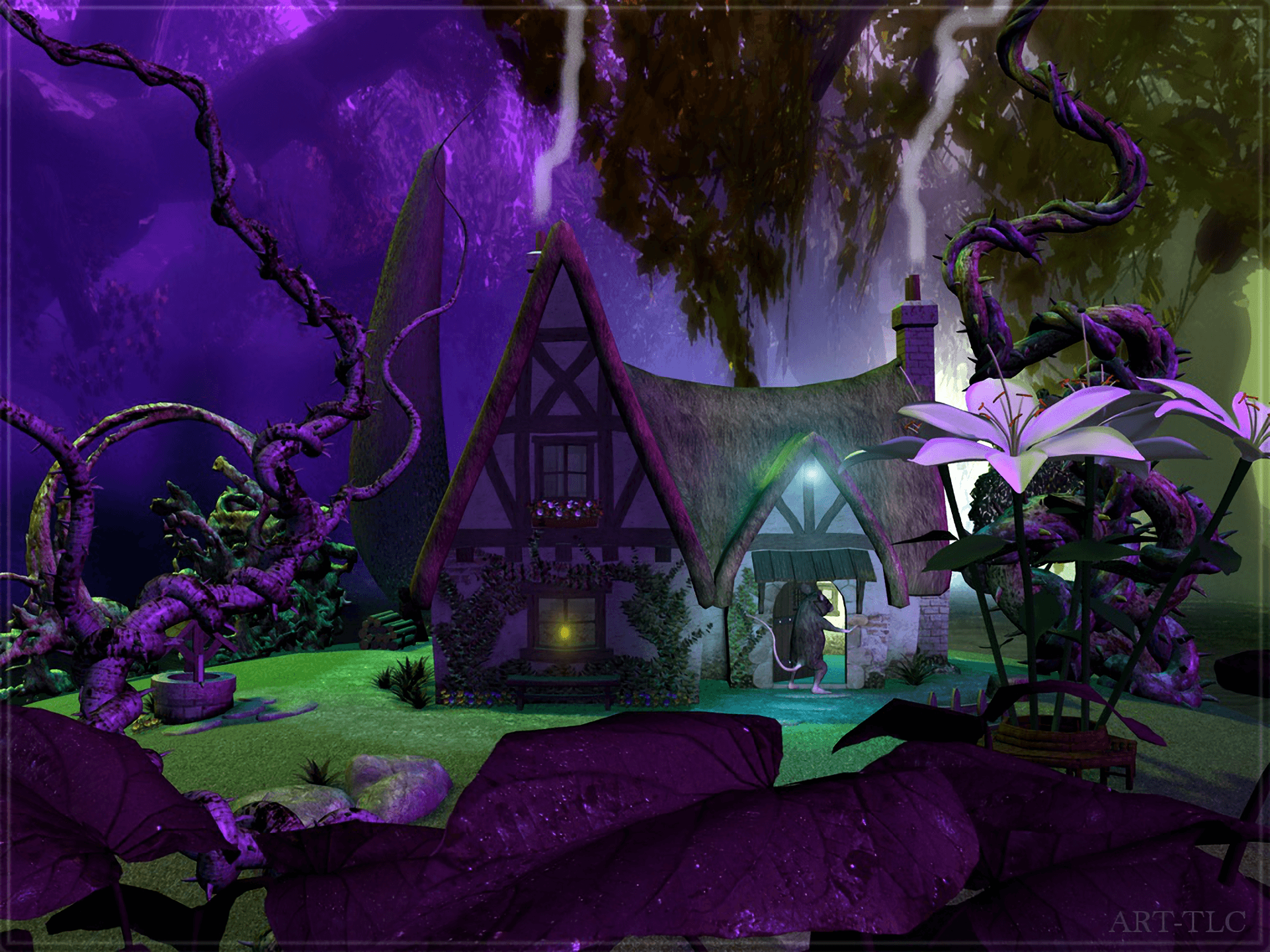 Purple Fantasy House HD Wallpaper. Background Image