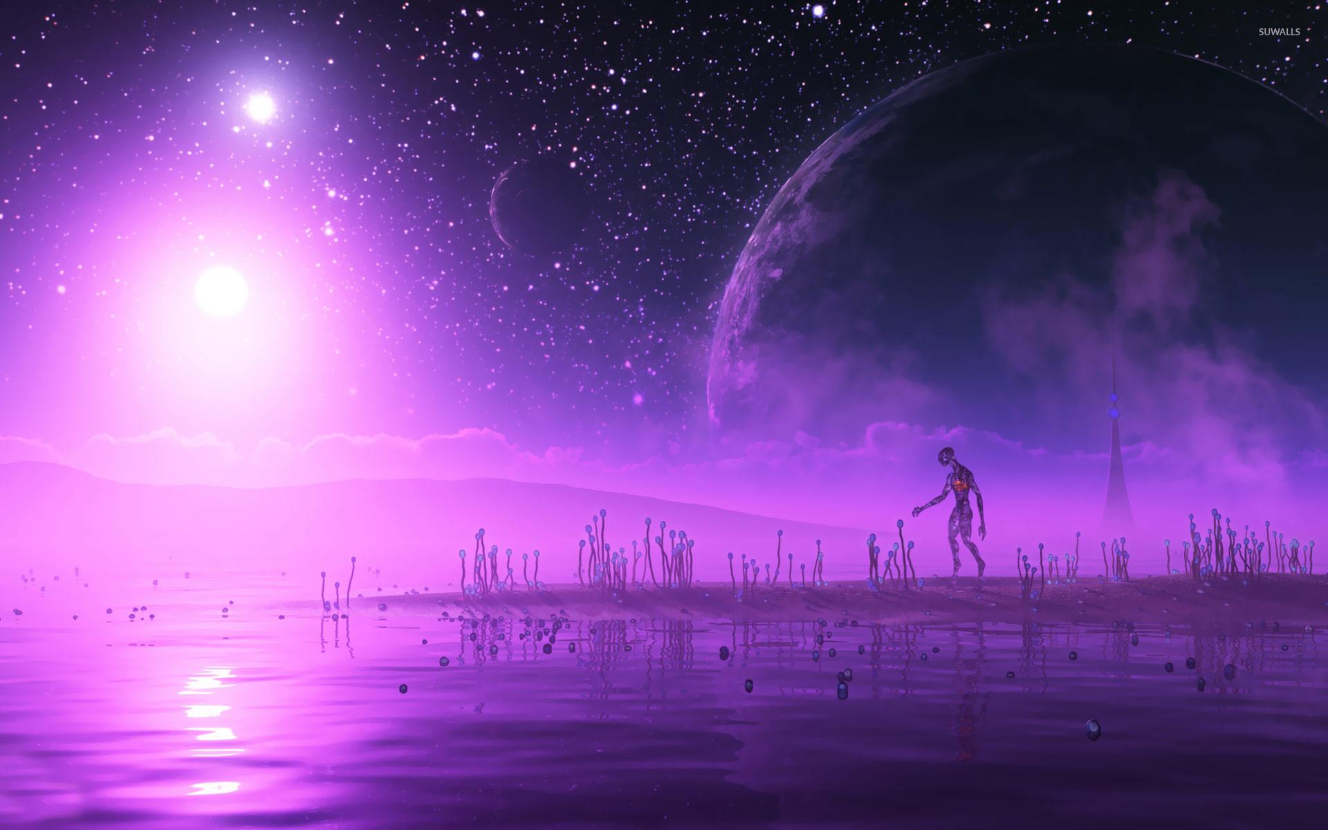 Life on purple planet wallpaper wallpaper