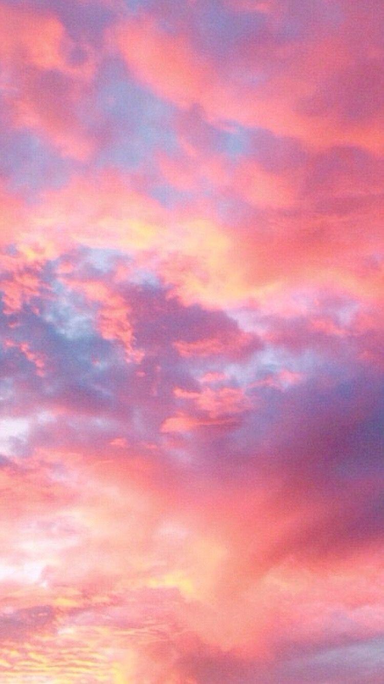 Aesthetic. Pink clouds wallpaper