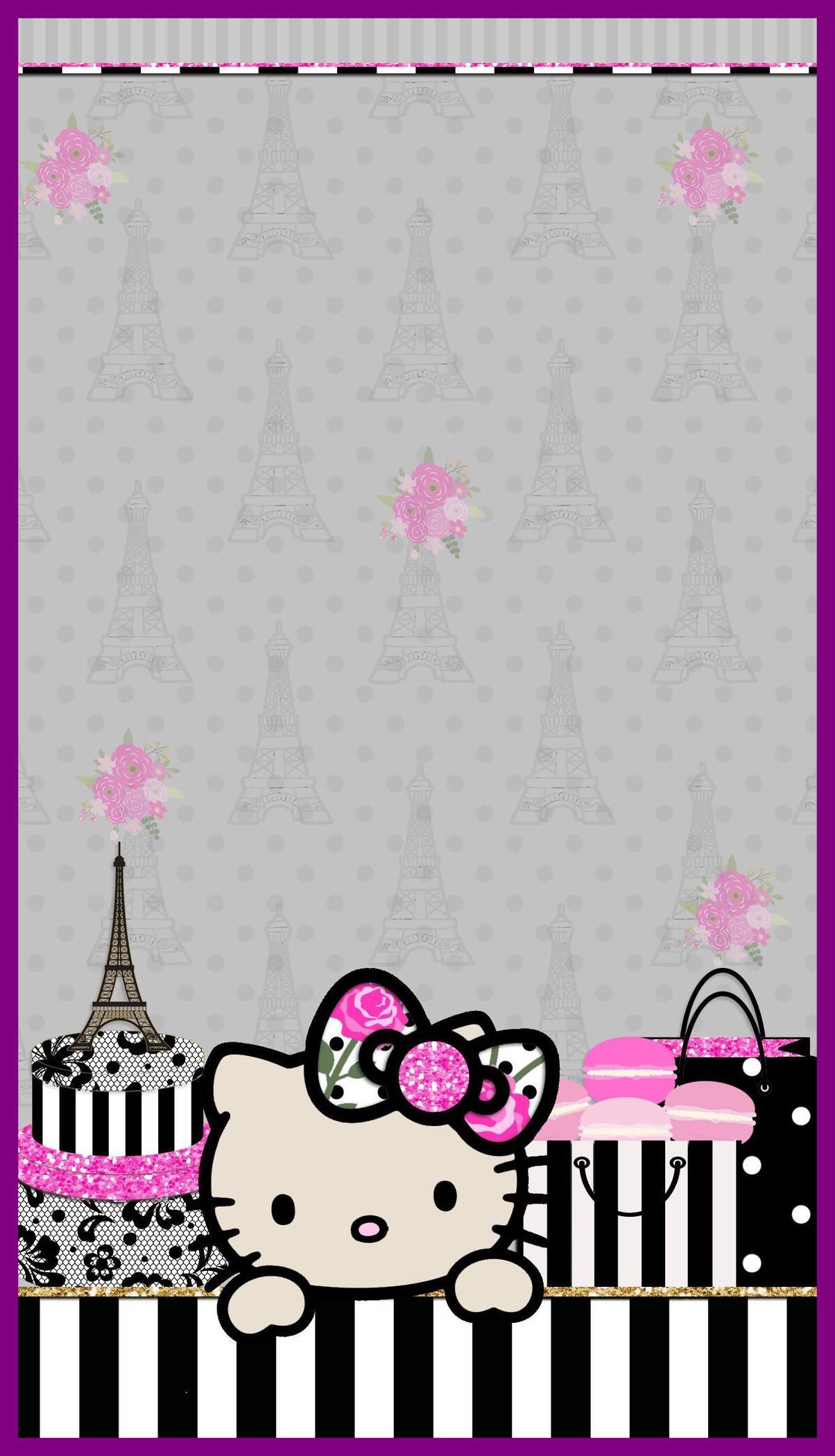 Hello Kitty Black and Pink Wallpaper background picture