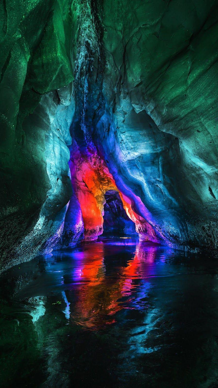 Colorful cave. Nature wallpaper, Ios 11 wallpaper, Sunset