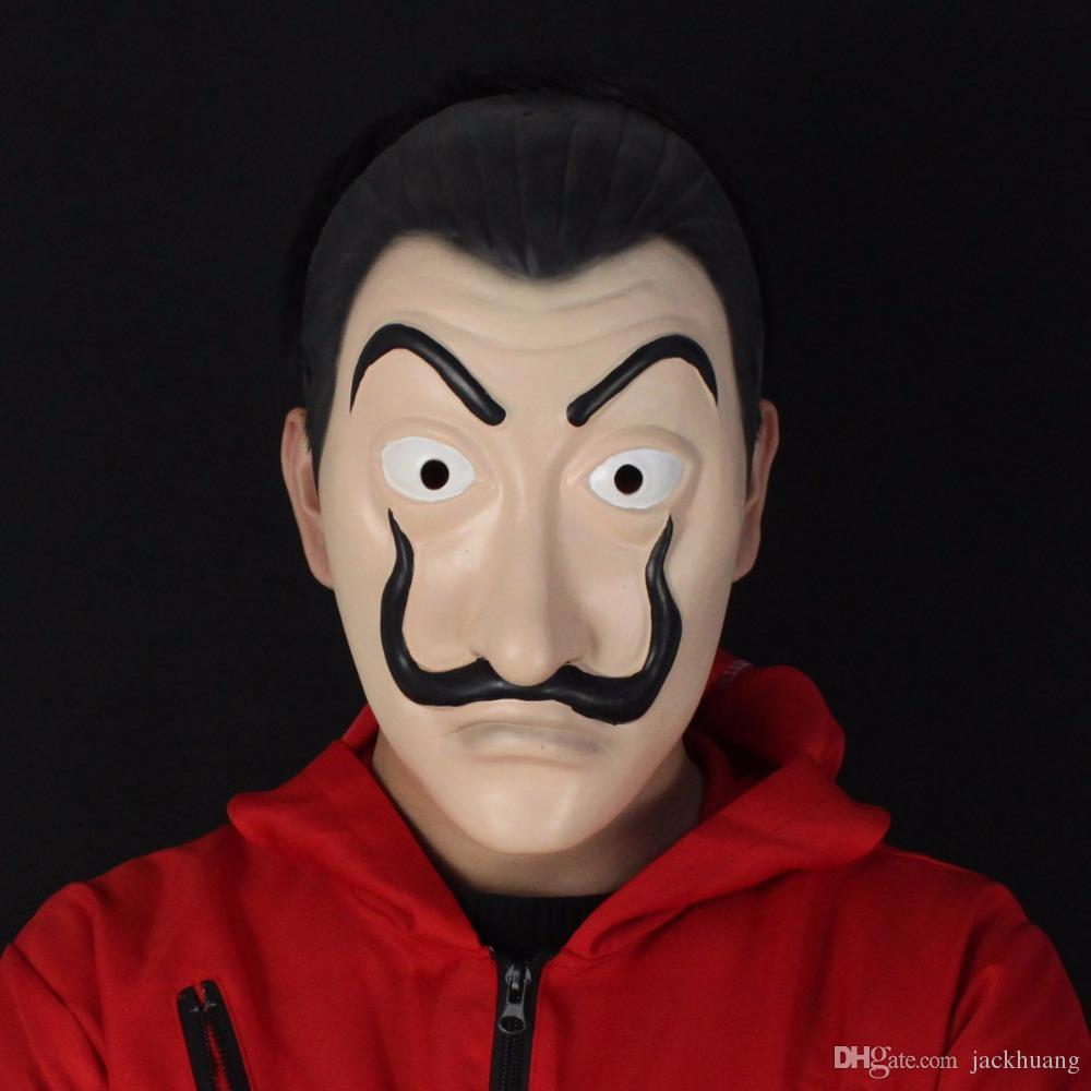 Salvador Dali Mask La Casa De Papel Cosplay Clown Face Masks Masquerade Halloween Realistic Adult Party Props From Jackhuang, &Price;