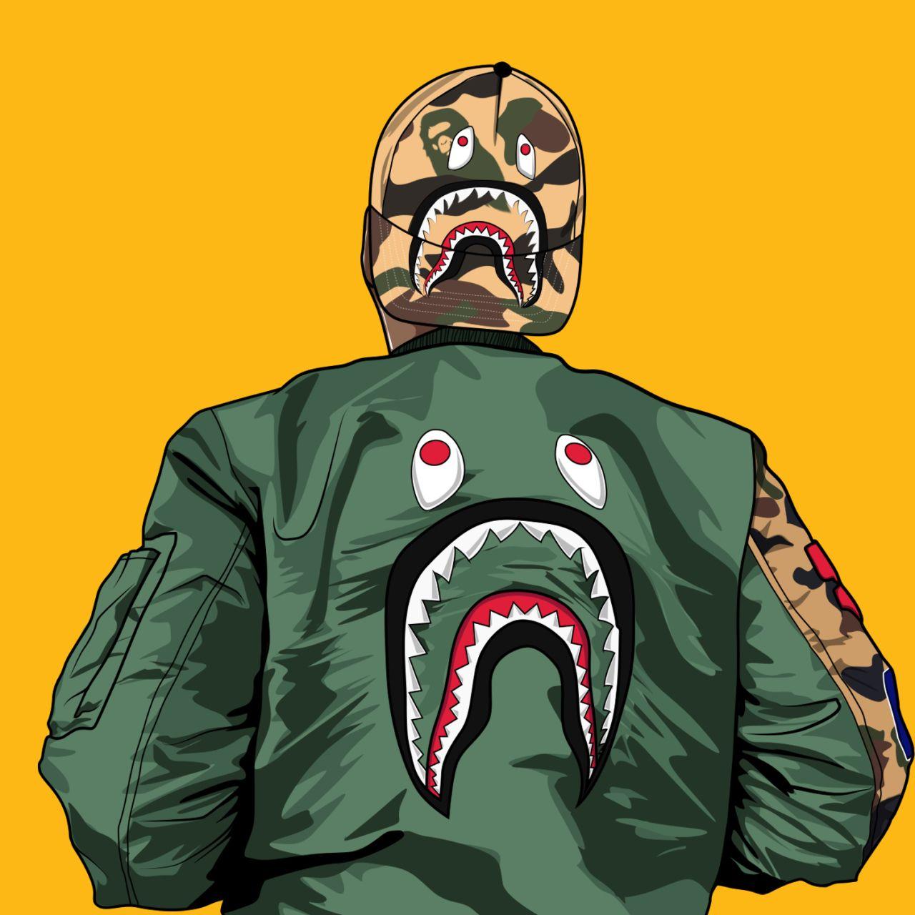 image about Bape. Bathing, Sharks