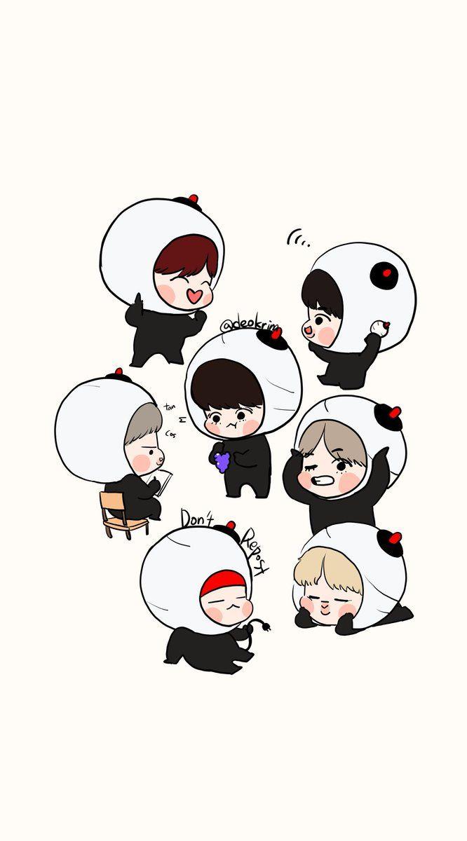 由 덕림. Twitter 提供的媒体推文. Bts chibi, Bts wallpaper, Bts drawings