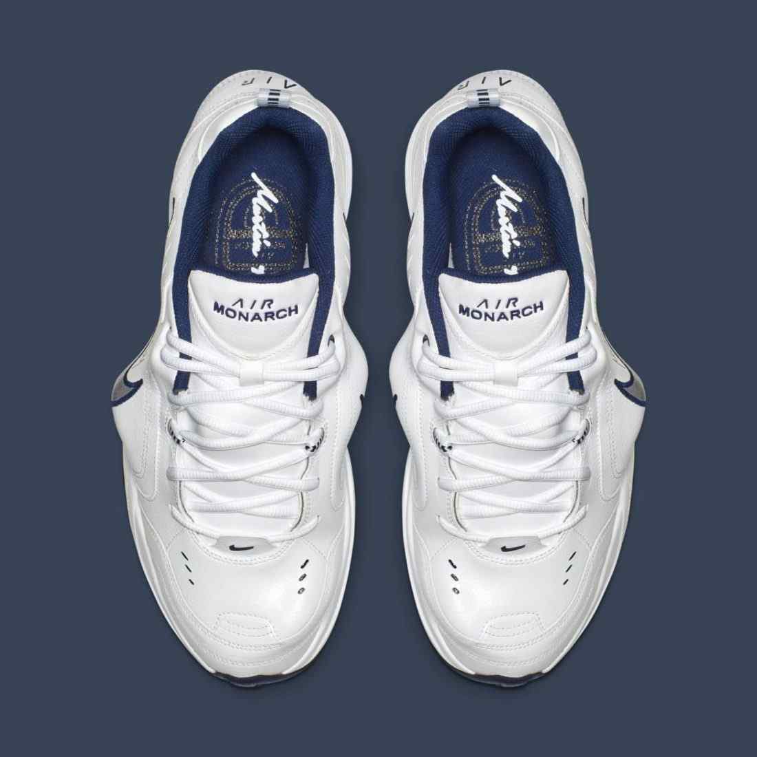 Martine Rose x Nike Air Monarch 4 White Silver Navy