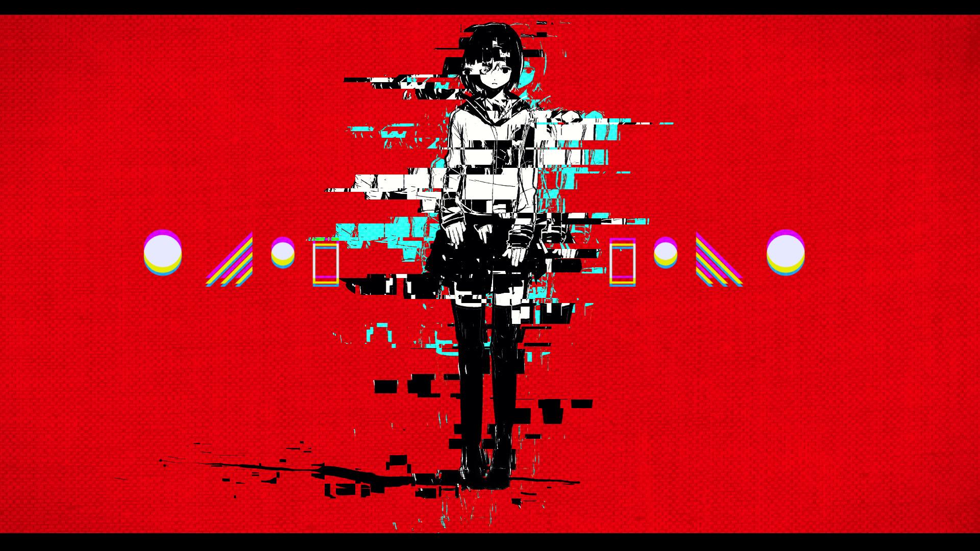 1920x1080 red glitch art wallpaper and background
