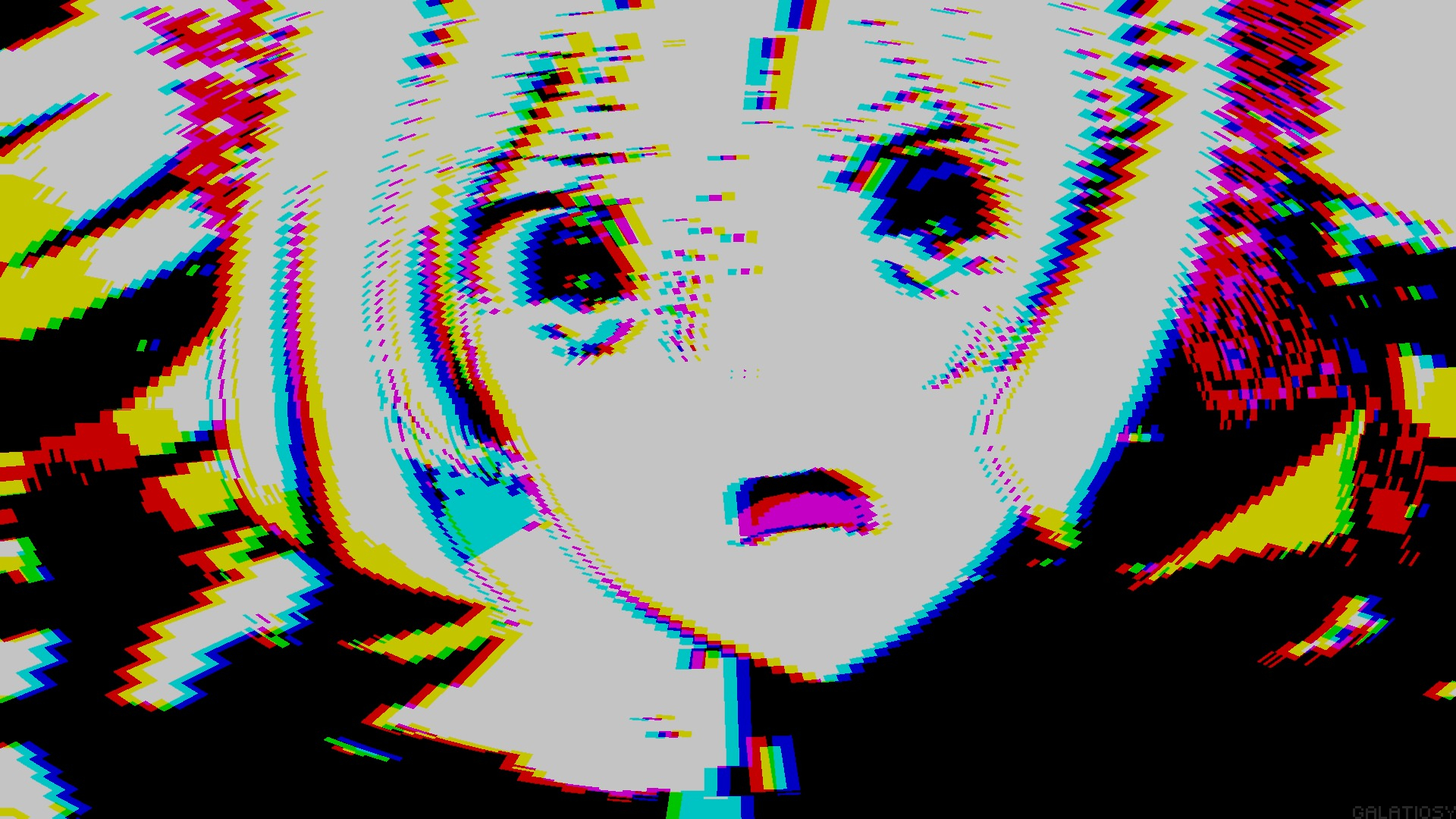 Cute Anime Girl HD Pixel Glitch Background 65769 1920x1080px