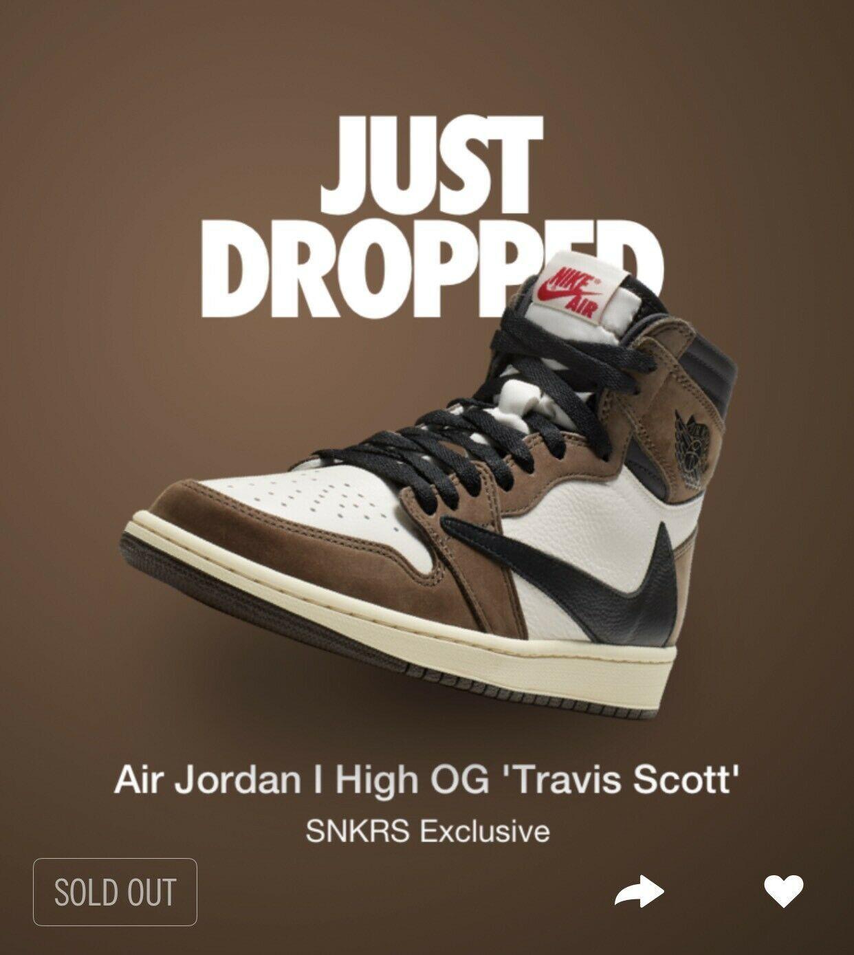 Details about 2019 Nike Air Jordan 1 Travis Scott High