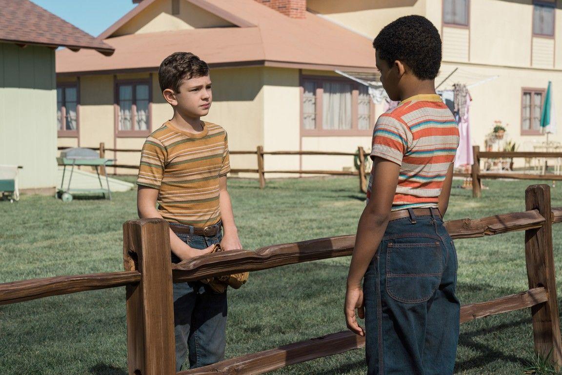 Noah Jupe and Tony Espinosa in Suburbicon