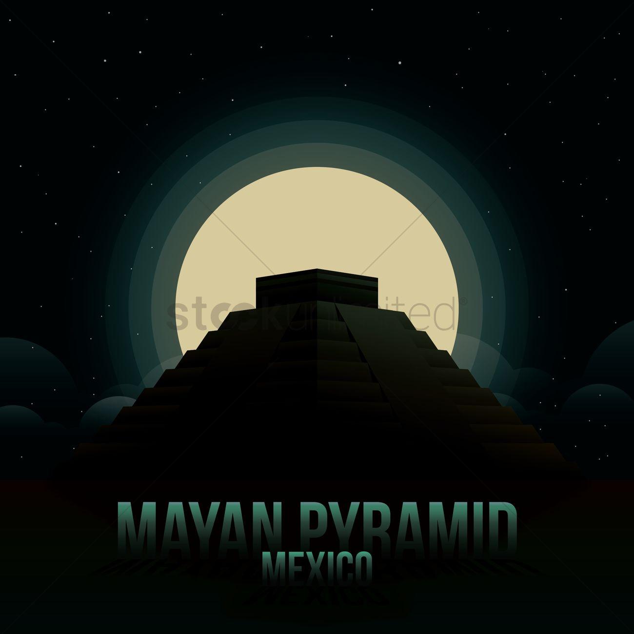 Mayan pyramid wallpaper Vector Image