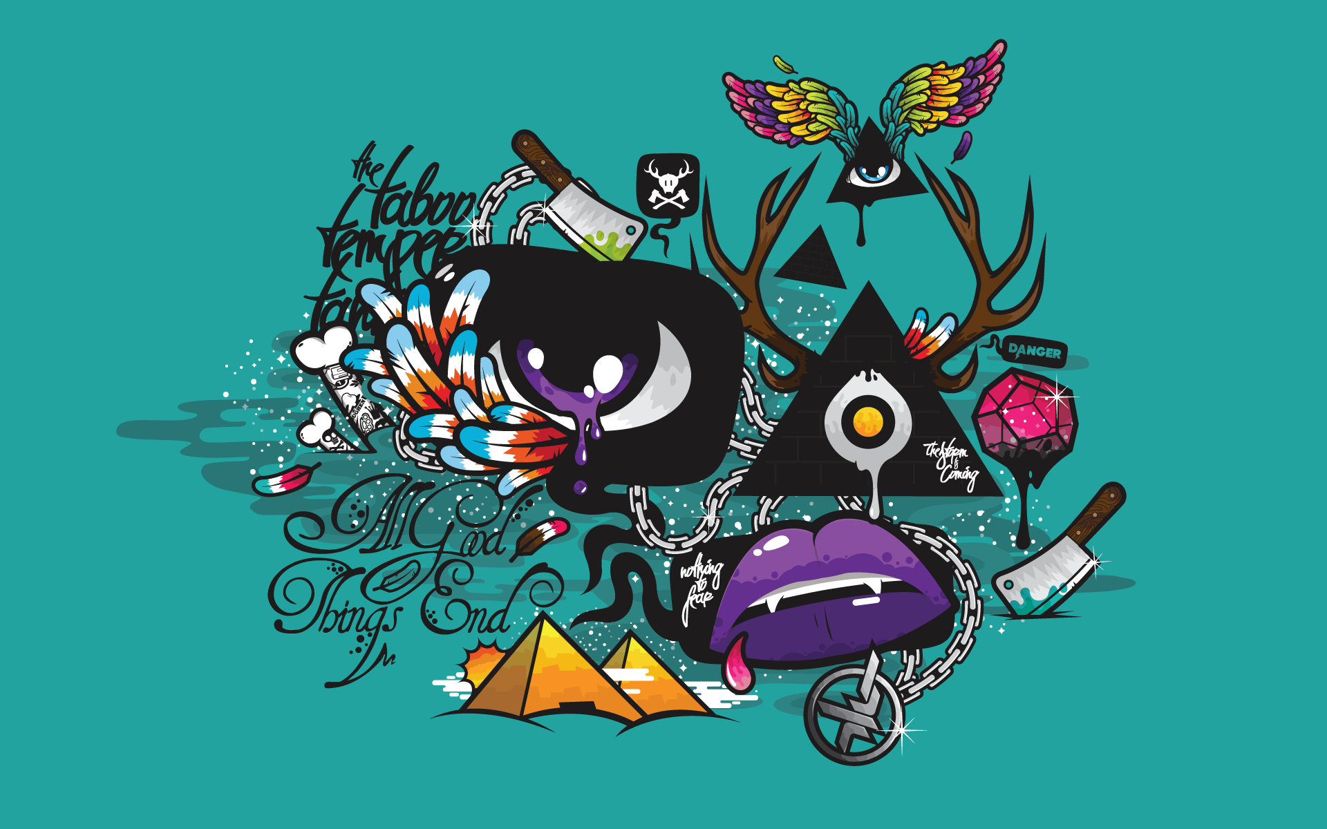 jared nickerson artwork birds tentacles eyes Wallpaper HD