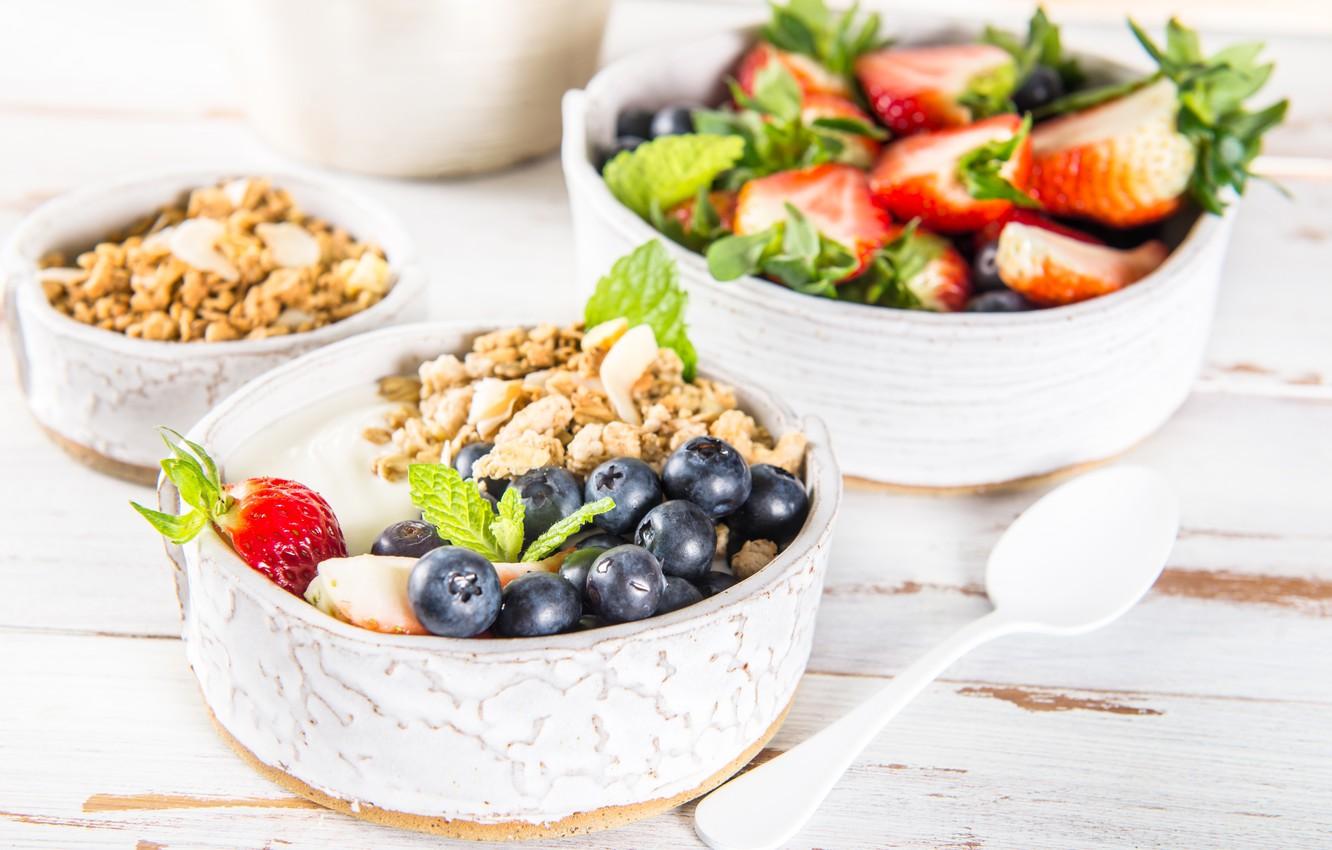 Wallpaper berries, Breakfast, yogurt, granola image