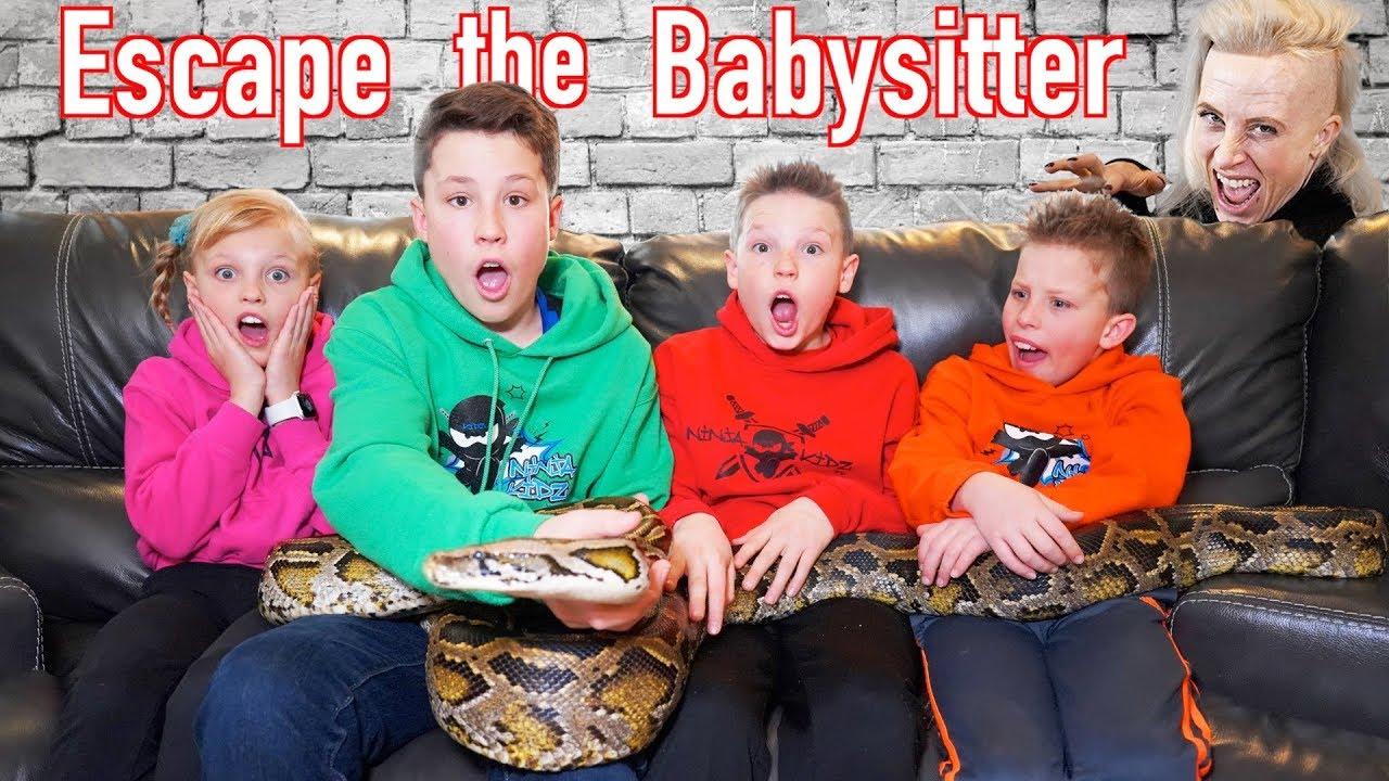 Escape the Babysitter! Ninja Kidz vs Babysitter Escape Room!