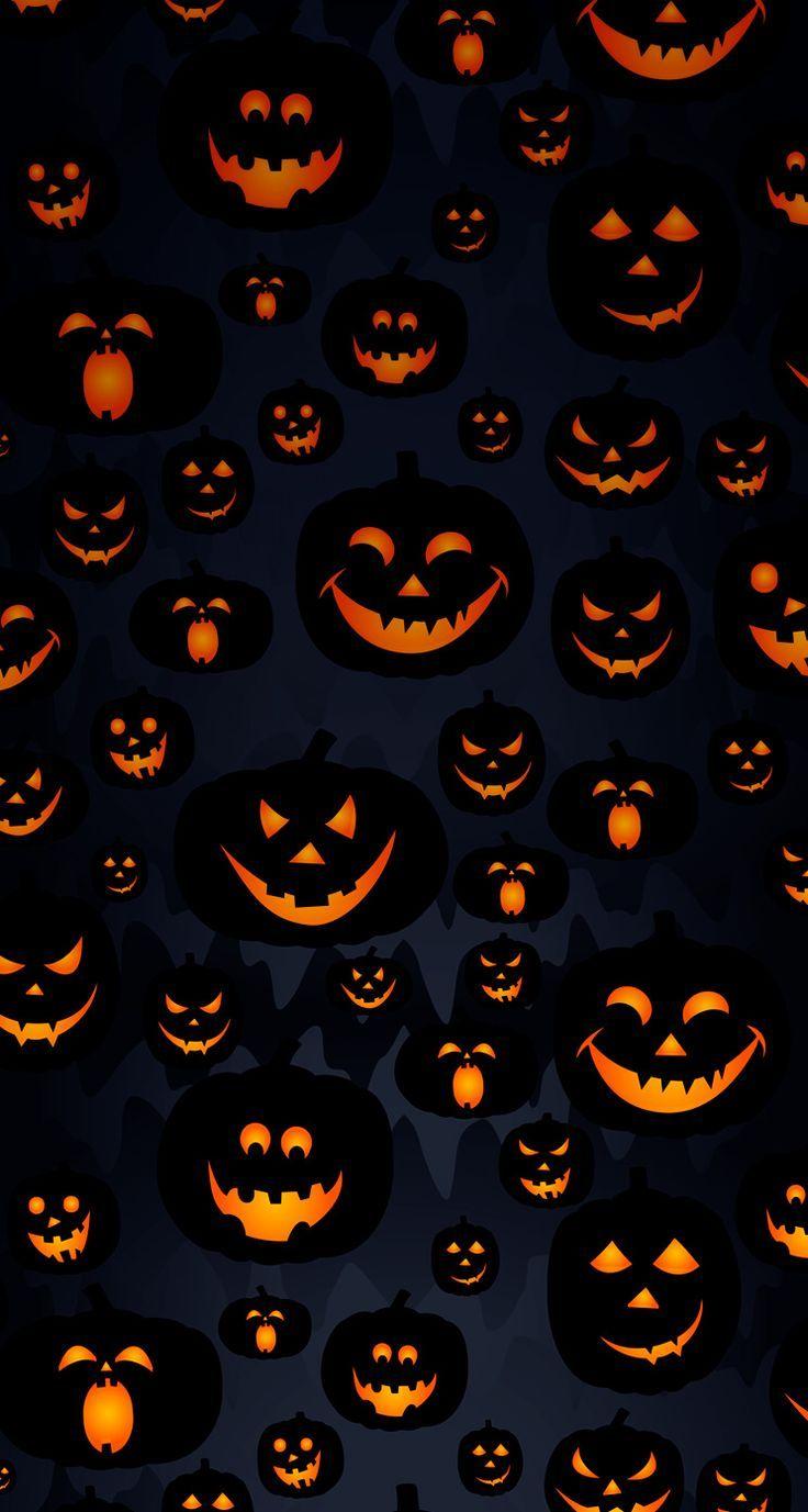 Scary Pumpkin design, perfect as a wallpaper for your phone to celebrate Halloween this Octobe. Halloween wallpaper iphone, Pumpkin wallpaper, Halloween wallpaper