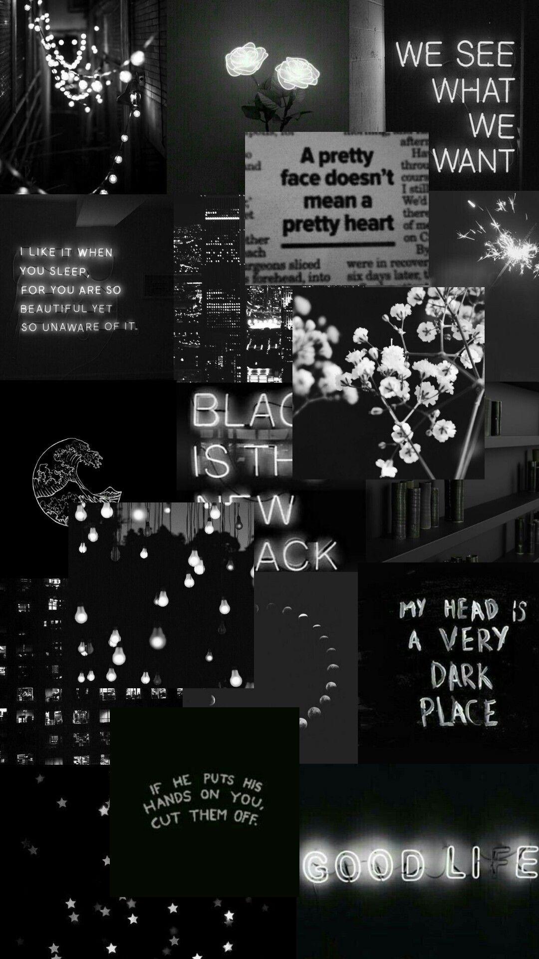 Black Wallpaper Collage