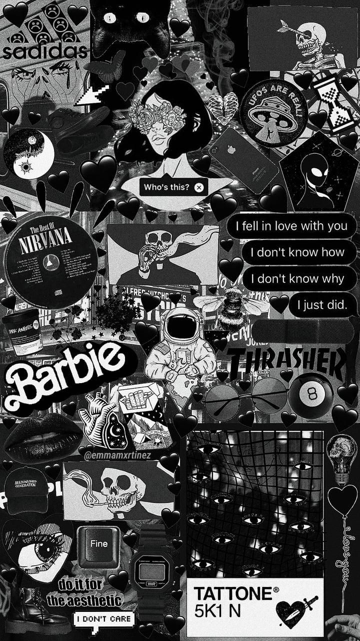 Black Grunge Aesthetic Wallpaper Collage - matteomezzetta