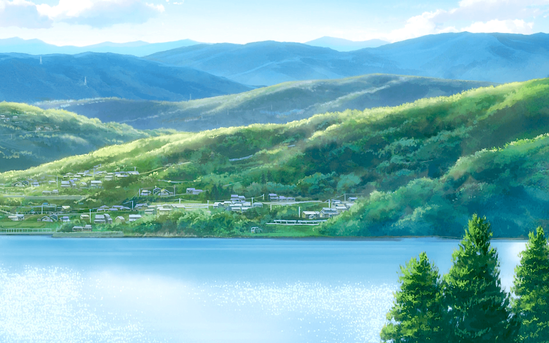 Anime Your Name. Lake Kimi No Na Wa. Itomori Anime Mountain