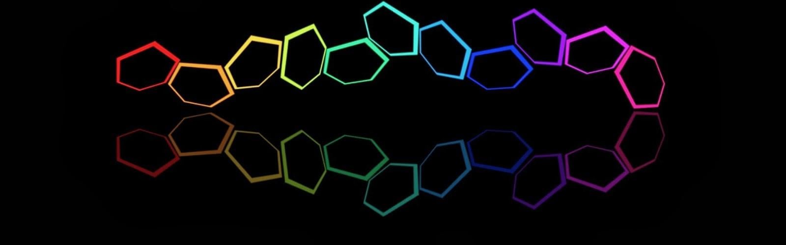 Dual Widescreen Wallpaper: Rainbow Octagons