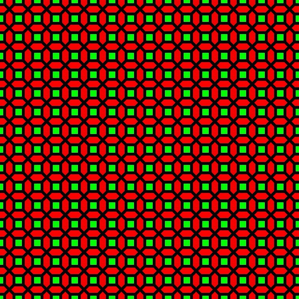 Simple Red and Green Octagon Pattern. iPad wallpaper design