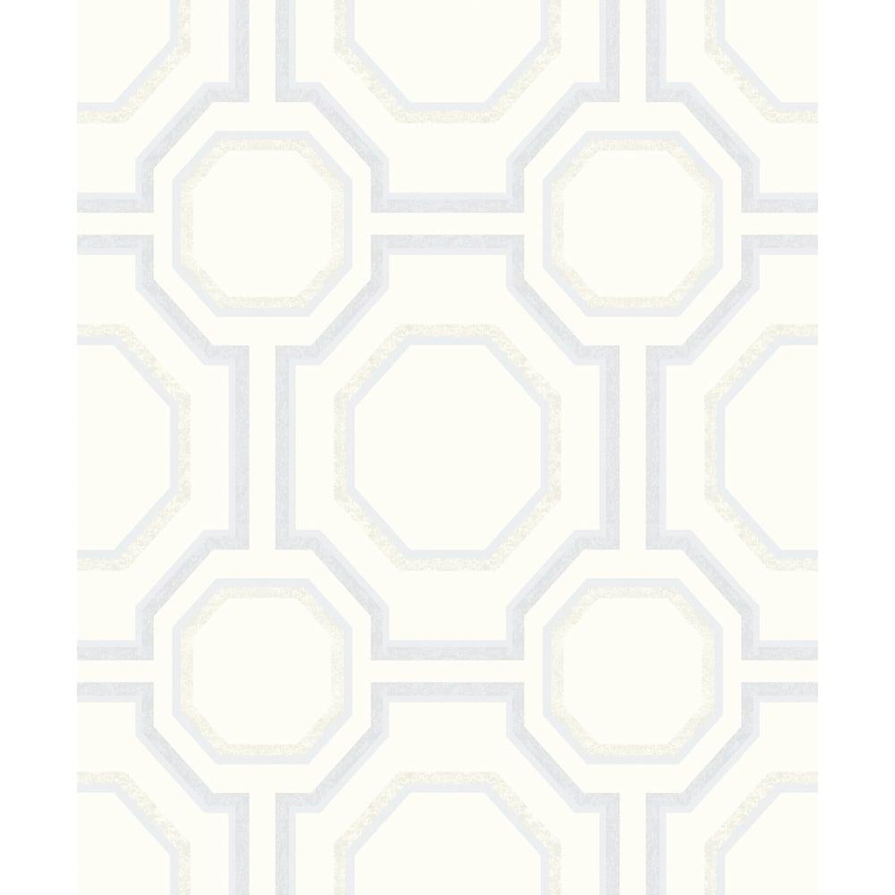 Symmetry Geometric Pattern Wallpaper Octagon Metallic Glitter 693900