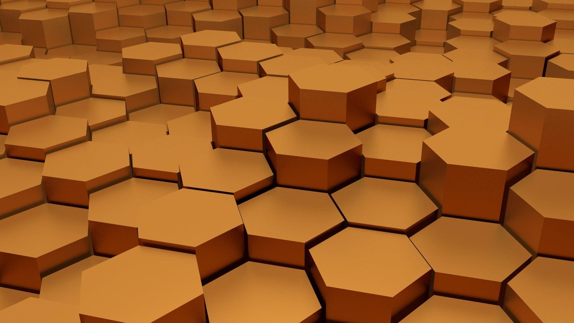 Brown octagon frame HD wallpaper