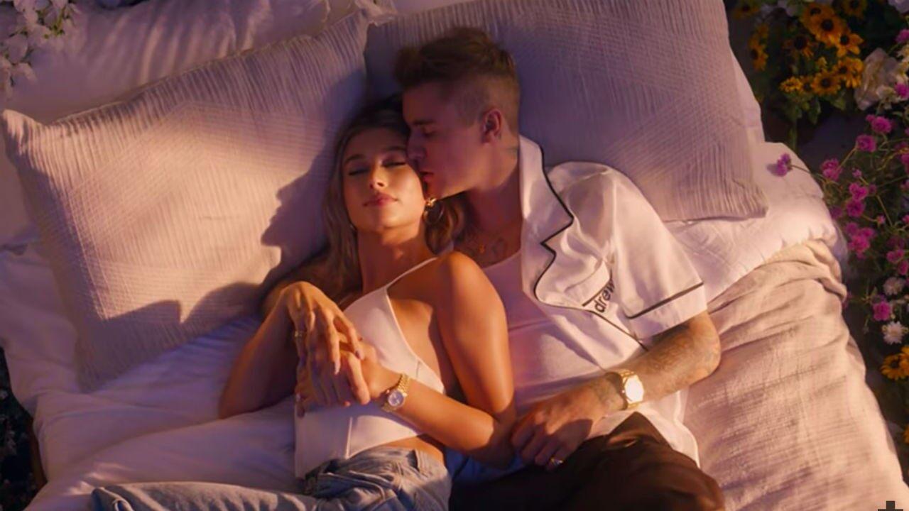 Justin and Hailey Bieber Cuddle in Bed in Dan + Shay's New