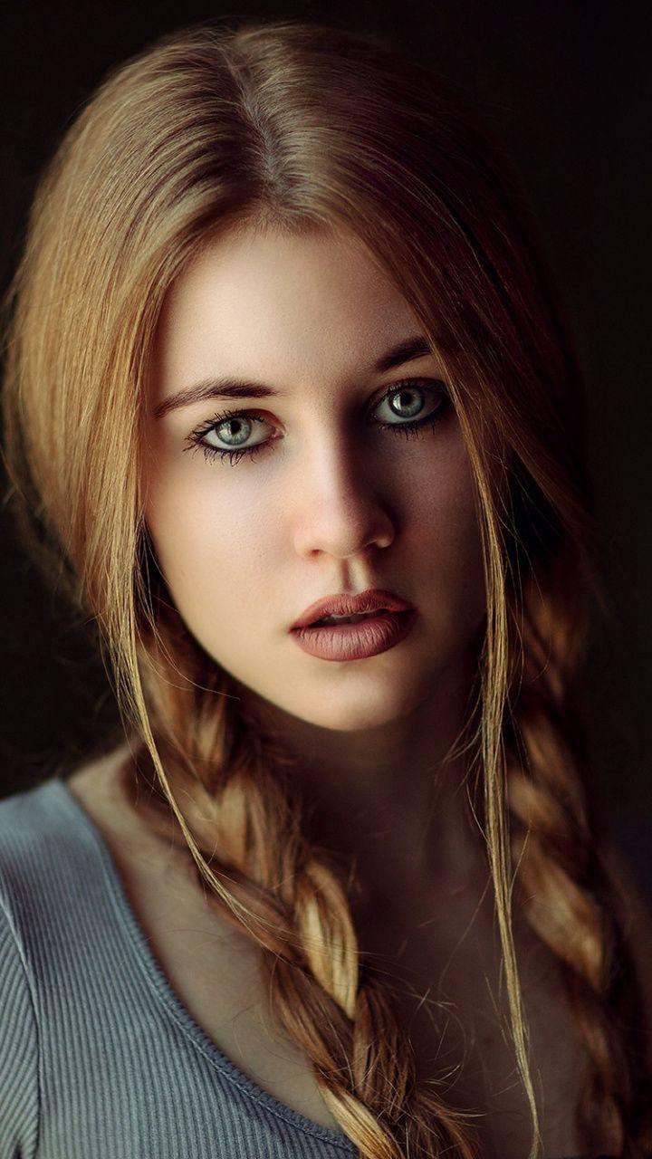 Woman model, portrait, gorgeous, ponytails, 720x1280 wallpaper. Brunette beauty, Beauty girl, Beauty face
