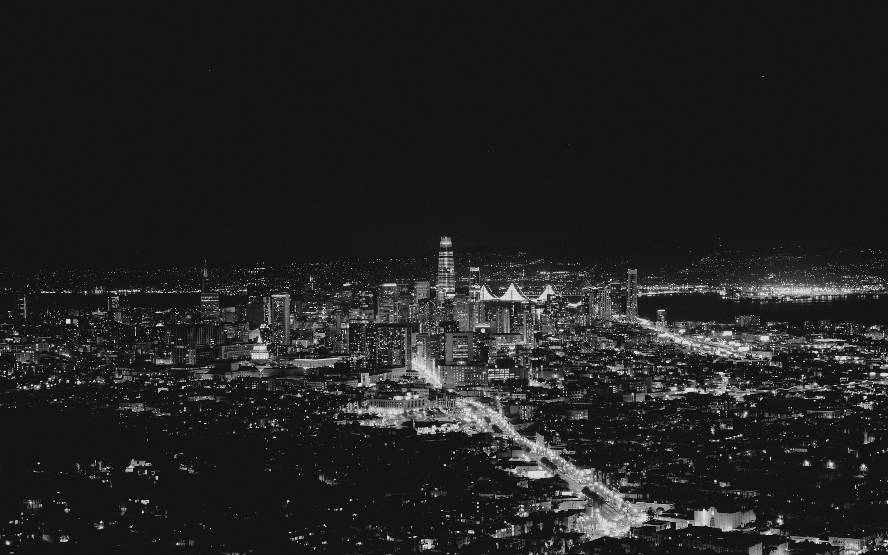Wallpaper San Francisco, USA, city night, lights, black