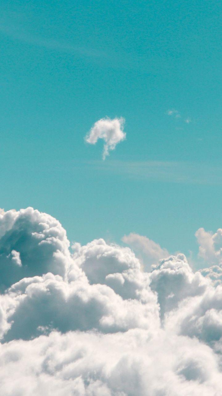 White clouds, blue sky, sea of clouds, 720x1280 wallpaper