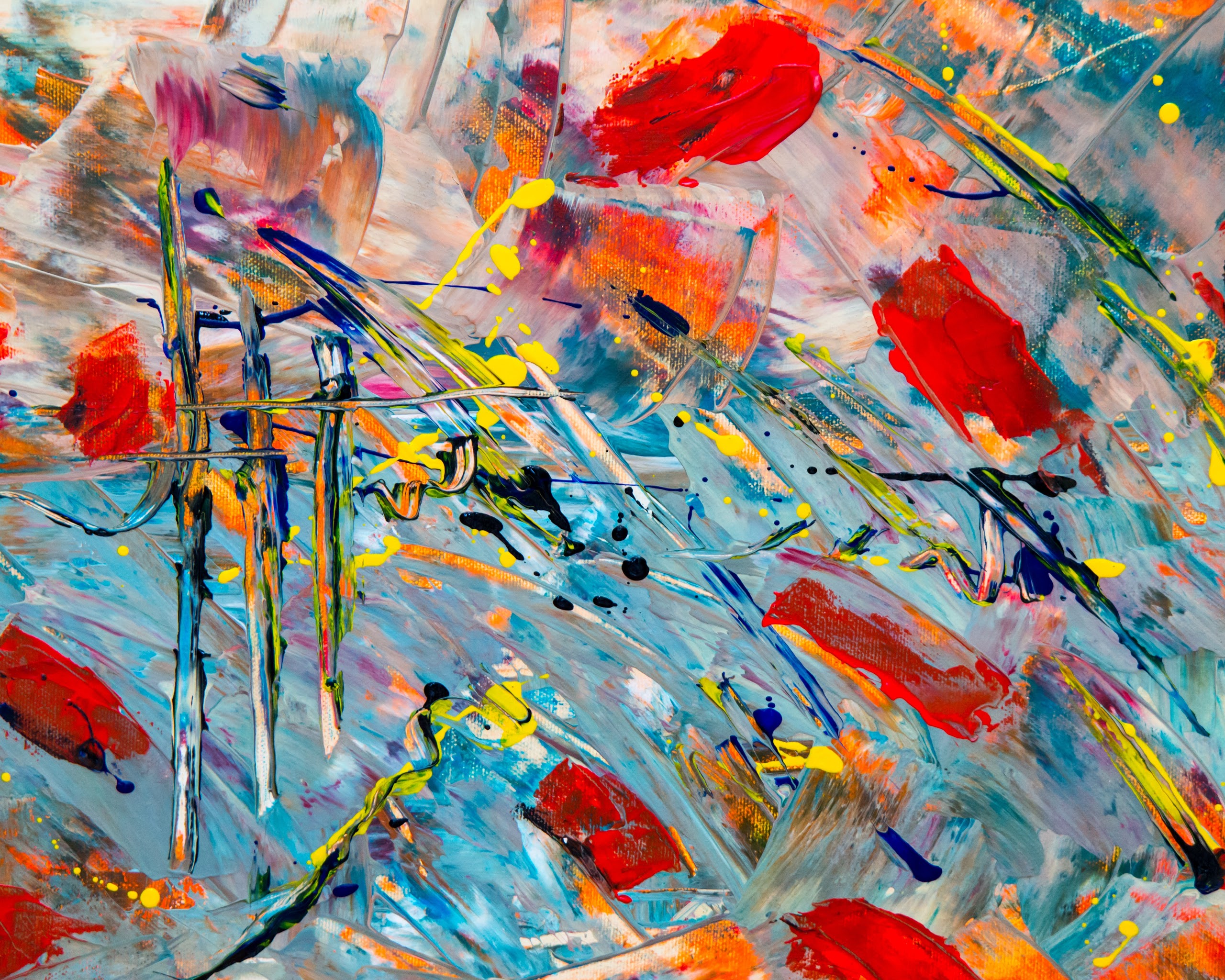 4k Wallpaper Expressionism Multicolored Abstract Painting