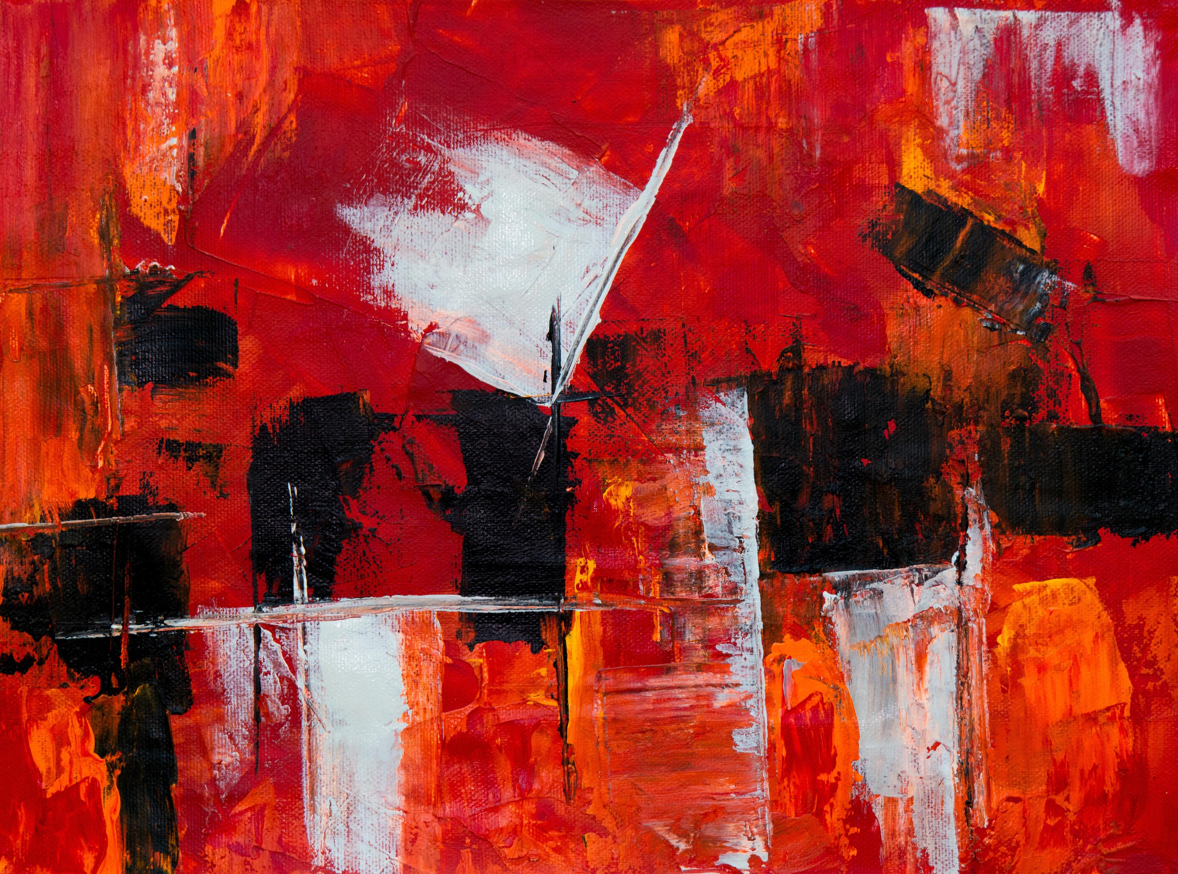 4635x3437 #contemporary art, #red, #background, #painting