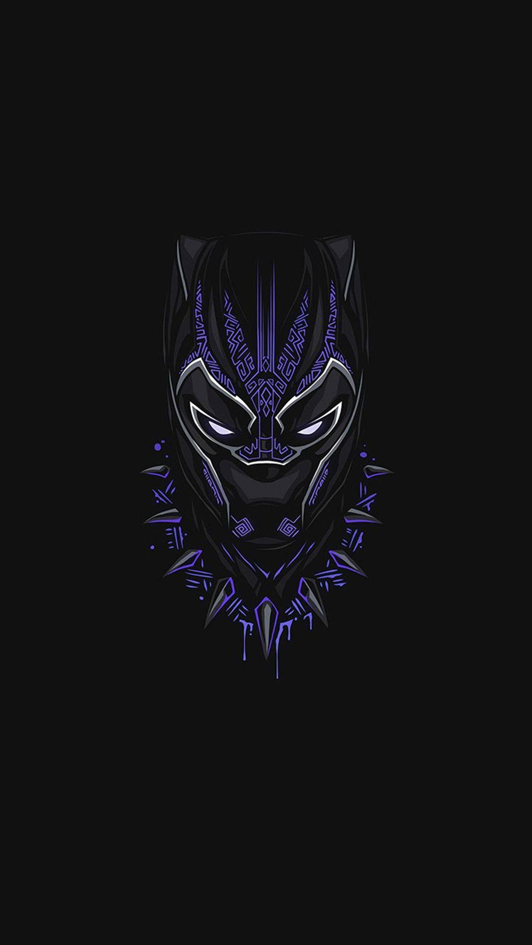 Black Panther Purple Minimal iPhone Wallpaper. Black panther art