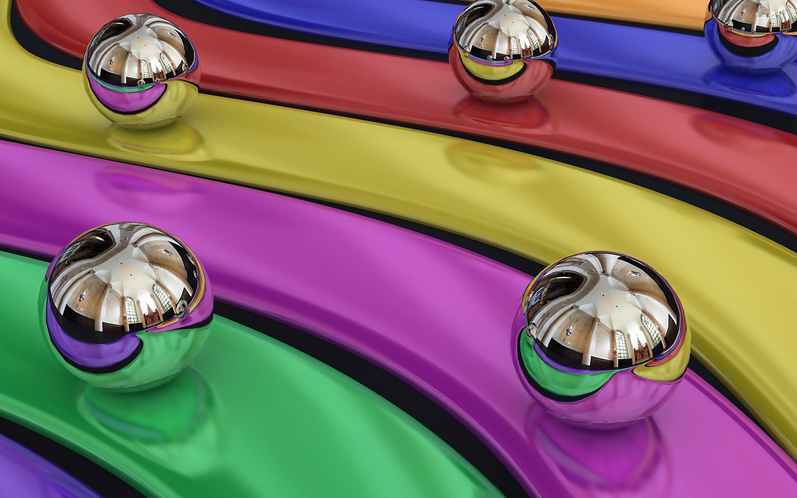 Balls And Liquid 3D Colorful Background Download Windows