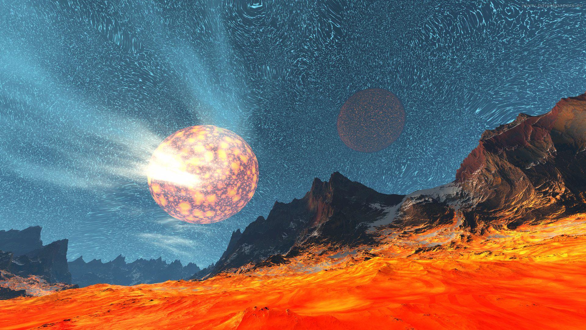 vintage sci fi background fi wallpaper, Landscape wallpaper, Earth on fire