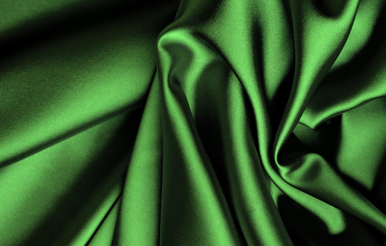 Wallpaper green, silk, fabric, folds, satin image