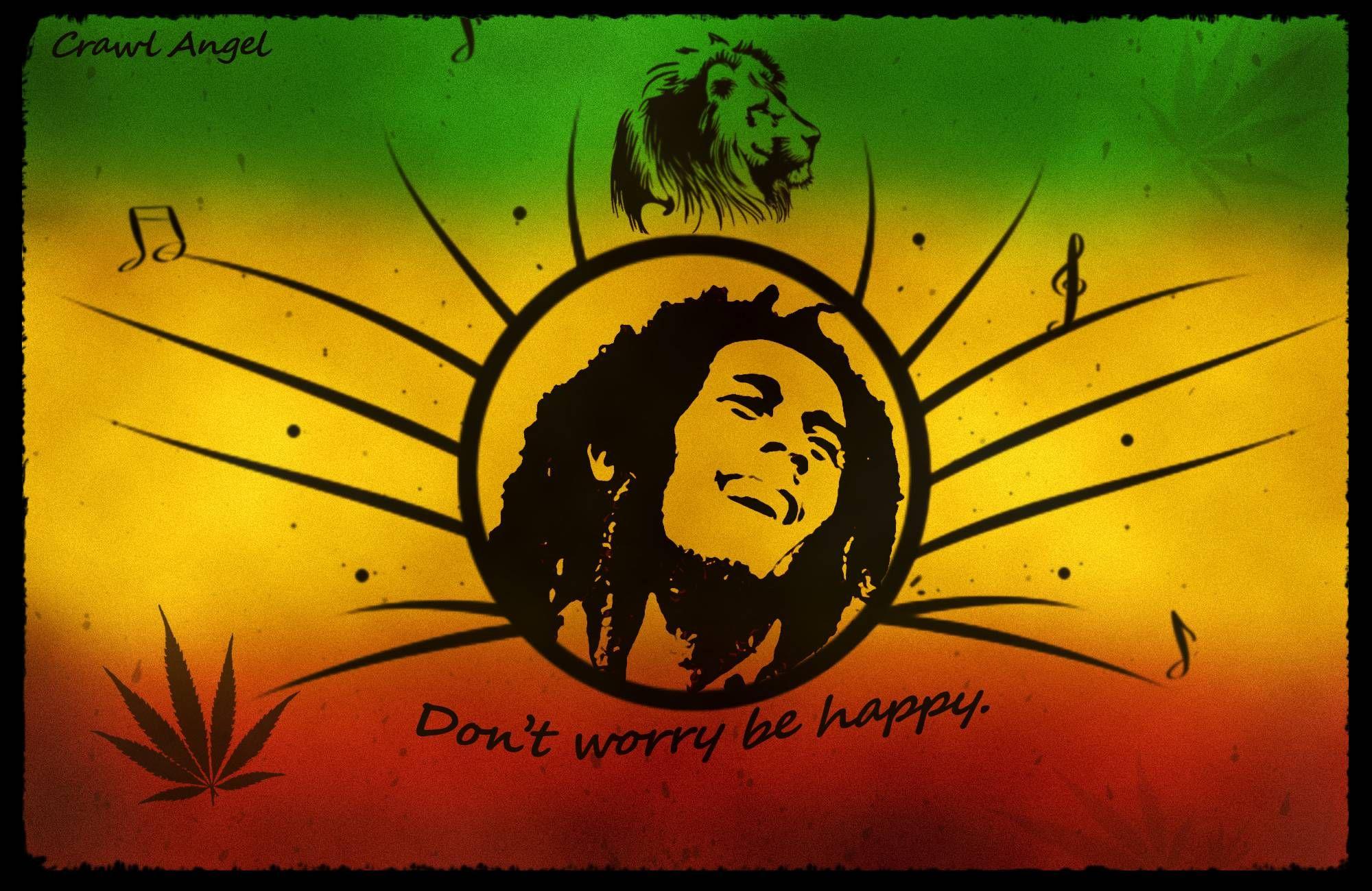 Don't worry be happy. with Bob Marley. Bob marley, Happy