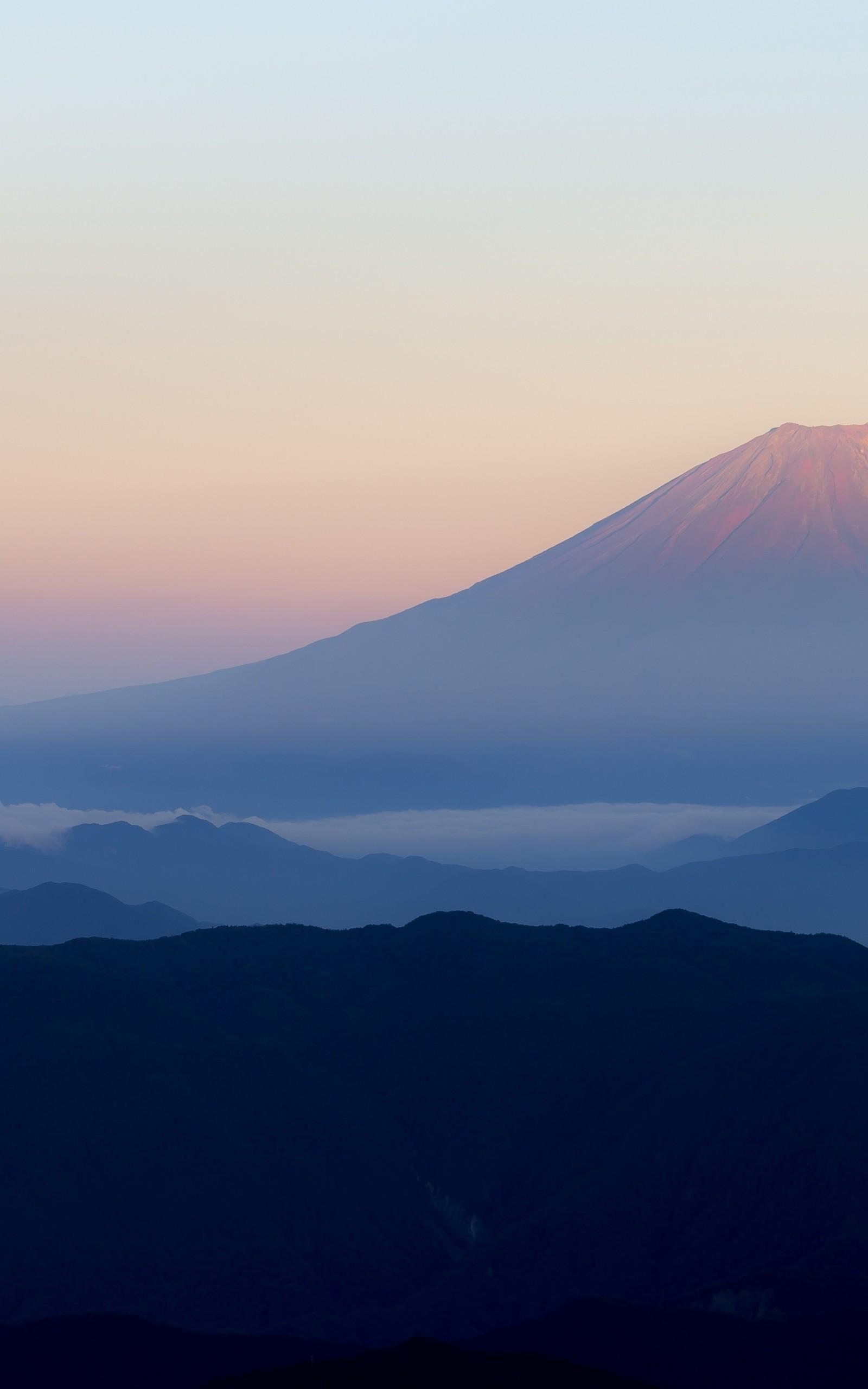 Download 1600x2560 Japan, Mount Fuji, Clean Sky Wallpaper