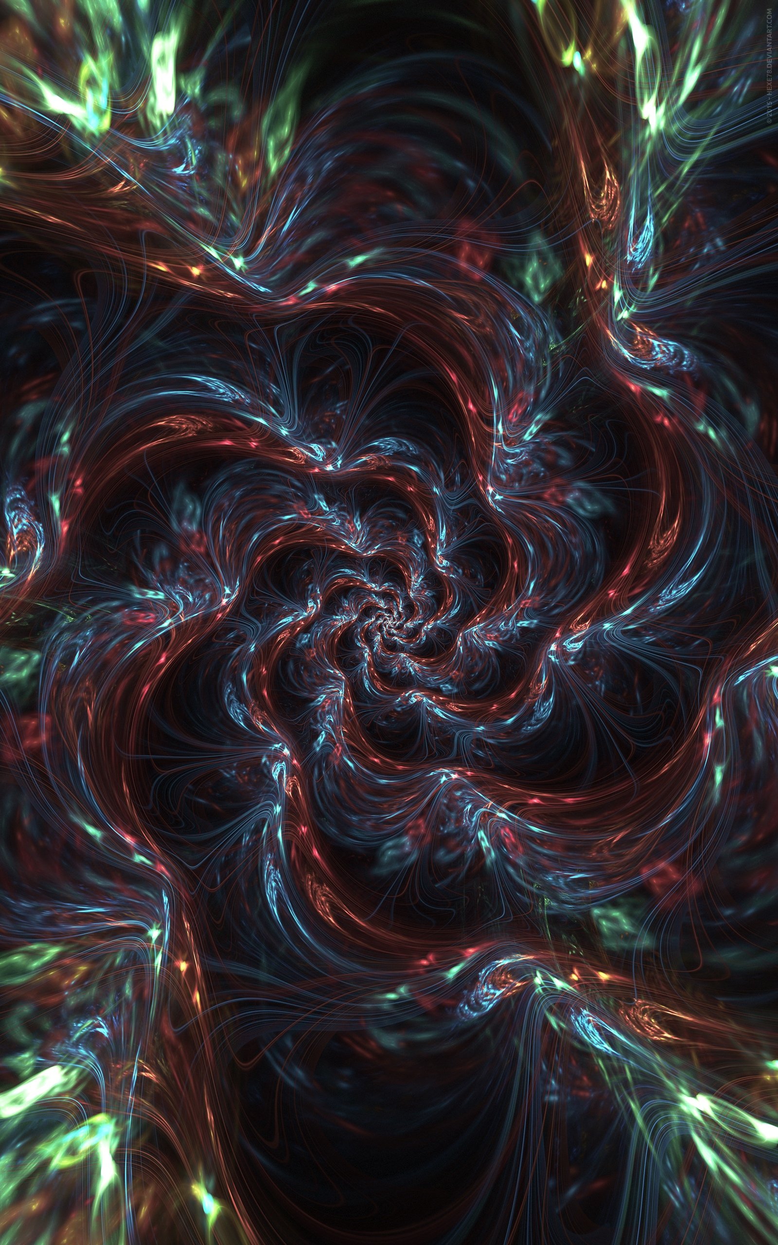 Download wallpaper 1600x2560 fractal, spiral, patterns