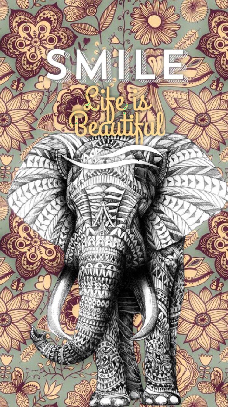 Bohemian Elephant Wallpaper
