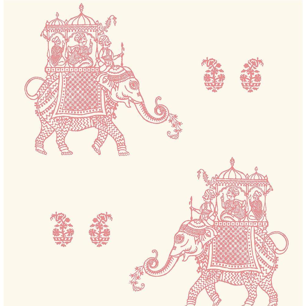 Ophelia Pink Elephant Wallpaper Sample